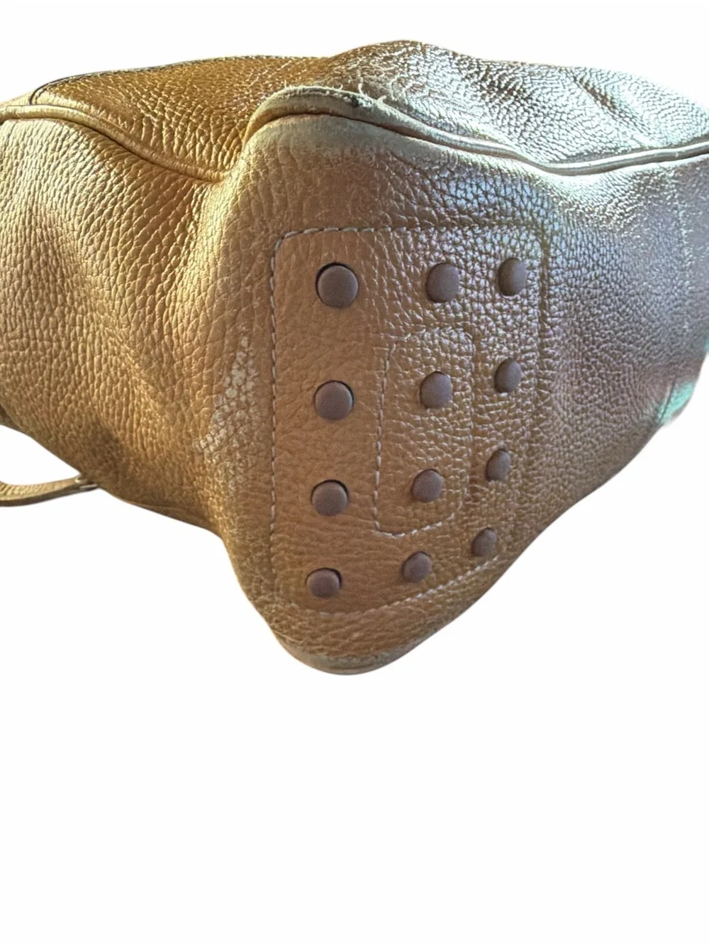 Tod’s Miky Gommino Tan Pebbled Leather Hobo Shoulder Bag - Made in Italy - Picture 8 of 9